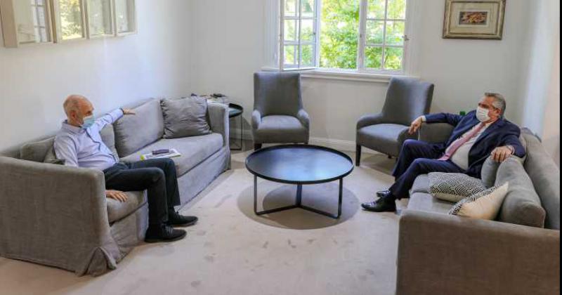 Horacio Rodríguez Larreta y Alberto Fern�ndez durante la reunión que duró m�s de una hora