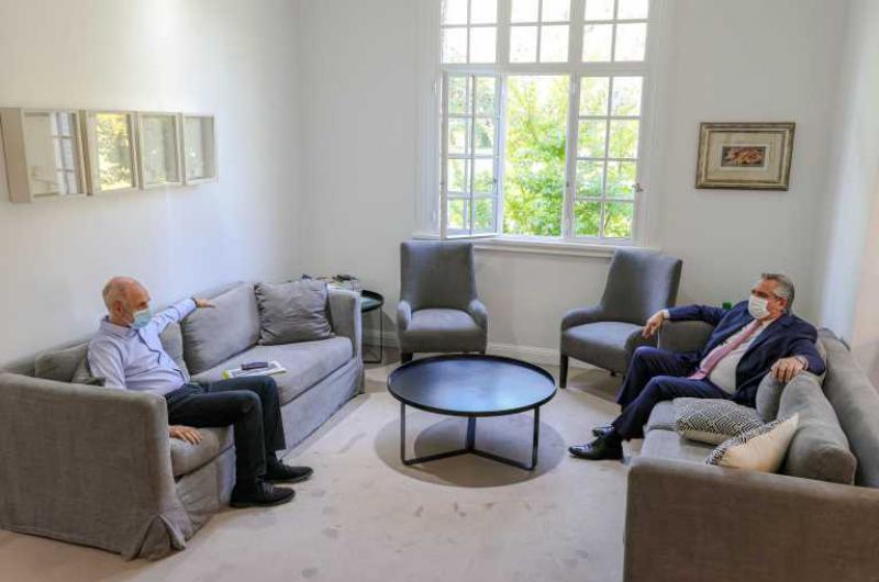 Horacio Rodríguez Larreta y Alberto Fern�ndez durante la reunión que duró m�s de una hora