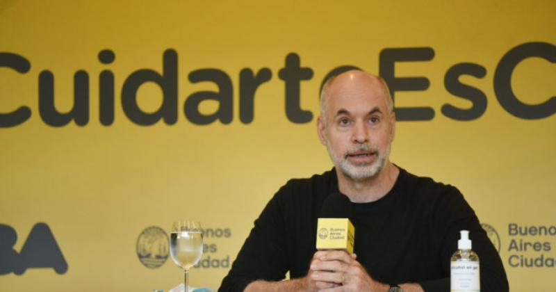 Larreta durante la conferencia de hoy 