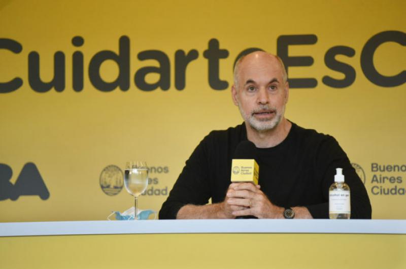 Larreta durante la conferencia de hoy 