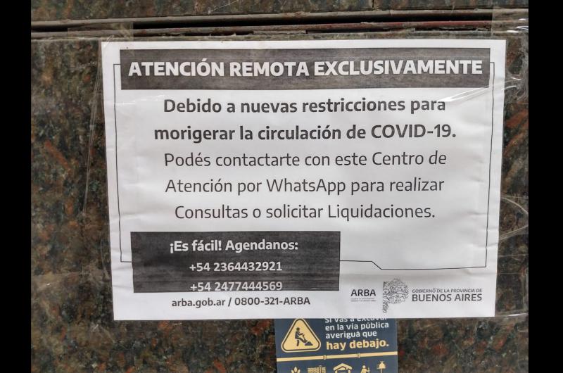 La sede de Arba en Pergamino en San Nicol�s 872 con el cartel en su frente