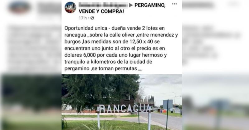Los lotes son ofrecidos en un grupo de compra y venta de Facebook
