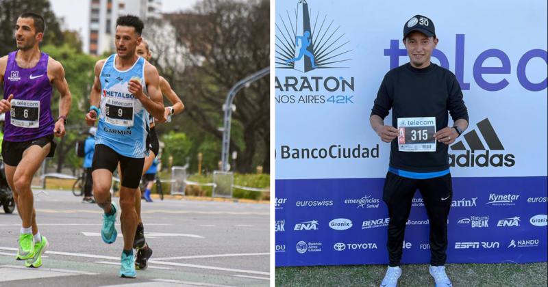 Luciano Dragi y Marcos Misiewicz se metieron entre los mejores en el Maratón de Buenos Aires