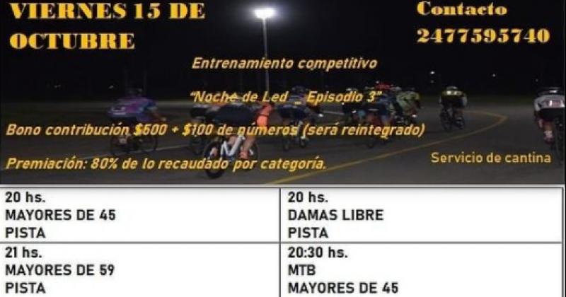 Ciclismo- el viernes se realizaraacute otra Noche de Led en el circuito El Panoraacutemico