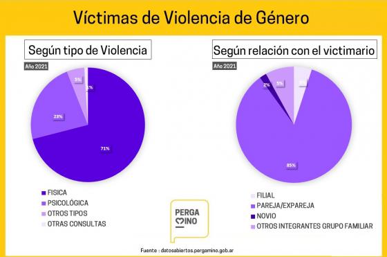 Son  varios los gr�ficos en que se muestran  los porcentuales de las mujeres que fueron asistidas en 2021