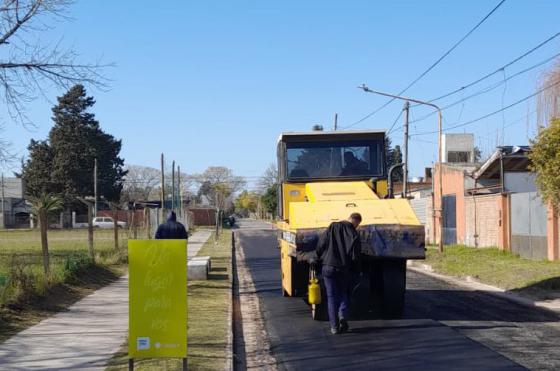 La maquinaria estuvo trabajando ayer en este sector de Pergamino