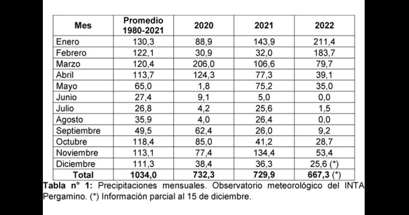 El gr�fico muestra las lluvias promedio del período 1980-2021 y de los últimos 3 años