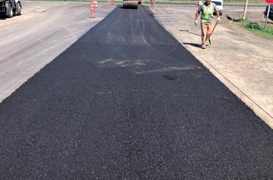 Por estos días las obras se desarrollan en la ruta a la altura del ingreso a la ciudad por avenida Almafuerte