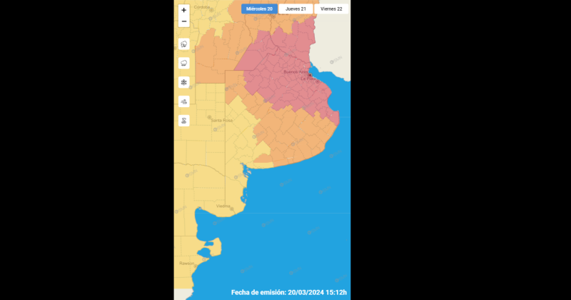 Las tormentas m�s fuertes se esperan en la zona norte bonaerense en el Amba y en el sector costero